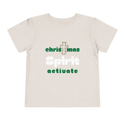 Christmas Spirit Activate Christian Christmas Shirt for Toddlers Short Sleeve Tee Christian Toddler Christmas Shirt