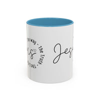 Jesus Coffee Mug – Script Faith Mug with “Jesus: The Way • The Truth • The Life” – Inspirational Religious Gift