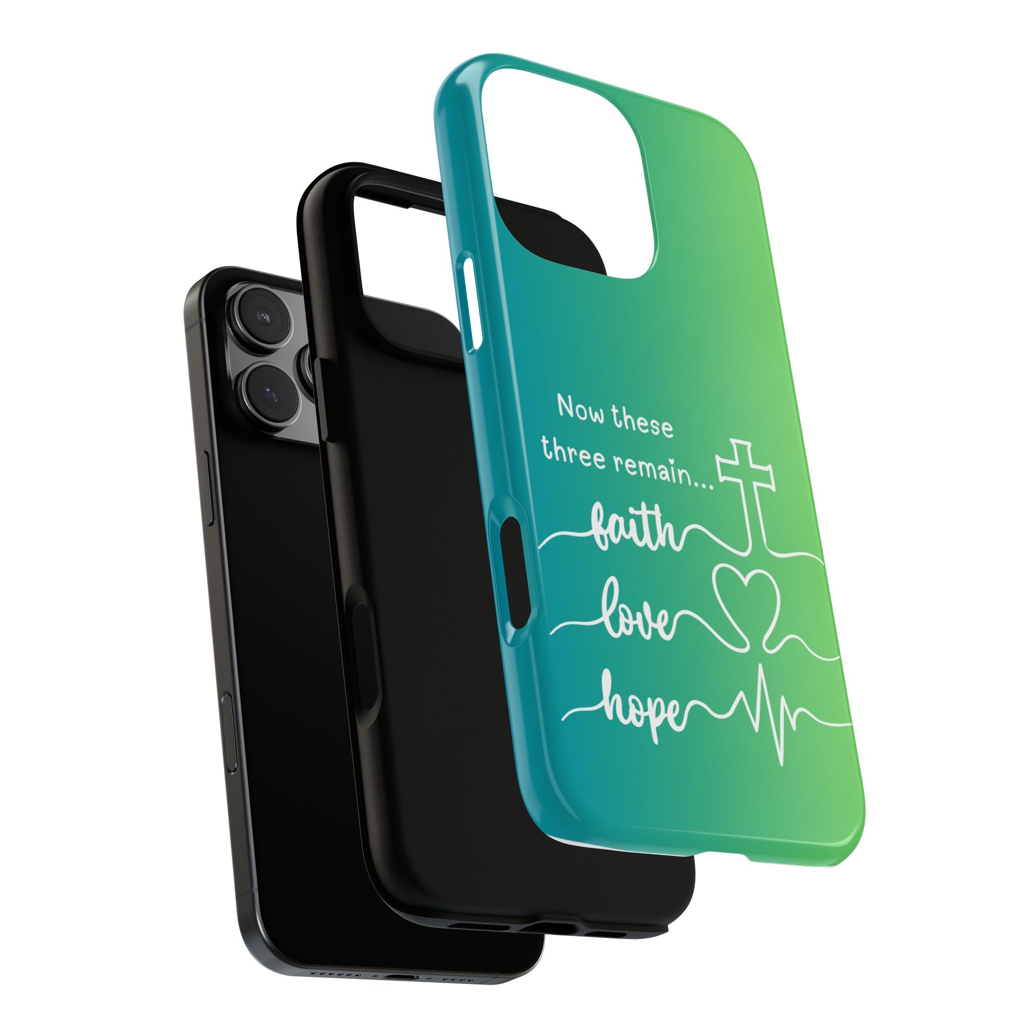 iPhone - 'Faith Love Hope' Christian Cross Protective Cover
