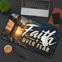 Faith Over Fear Christian Desk Mat