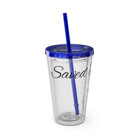 Saved By Grace Water Tumbler - Christian Gifts for Women Men - Faith Based Gifts