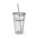 Saved By Grace Water Tumbler - Christian Gifts for Women Men - Faith Based Gifts