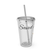 Saved By Grace Water Tumbler - Christian Gifts for Women Men - Faith Based Gifts