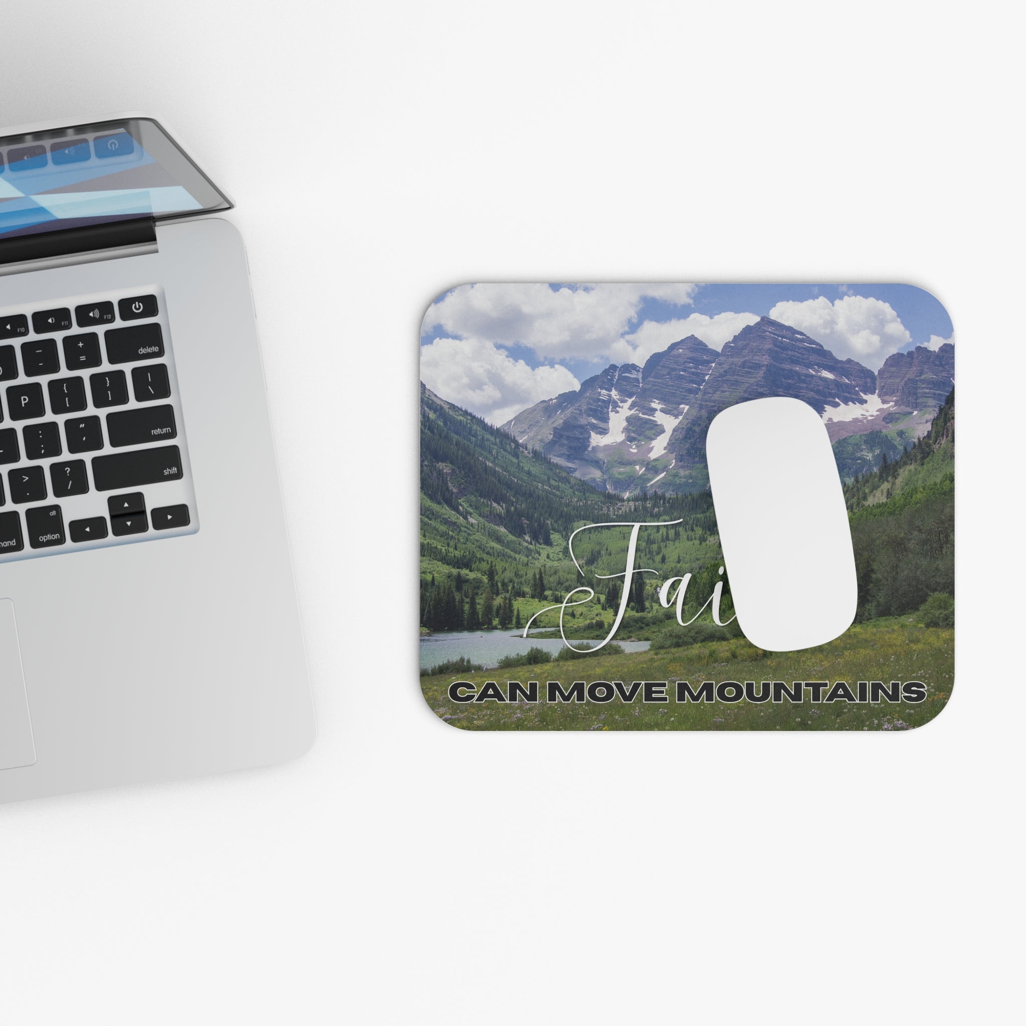 Faith Can Move Mountains - Mouse Pad - Christian Gifts for Women Men