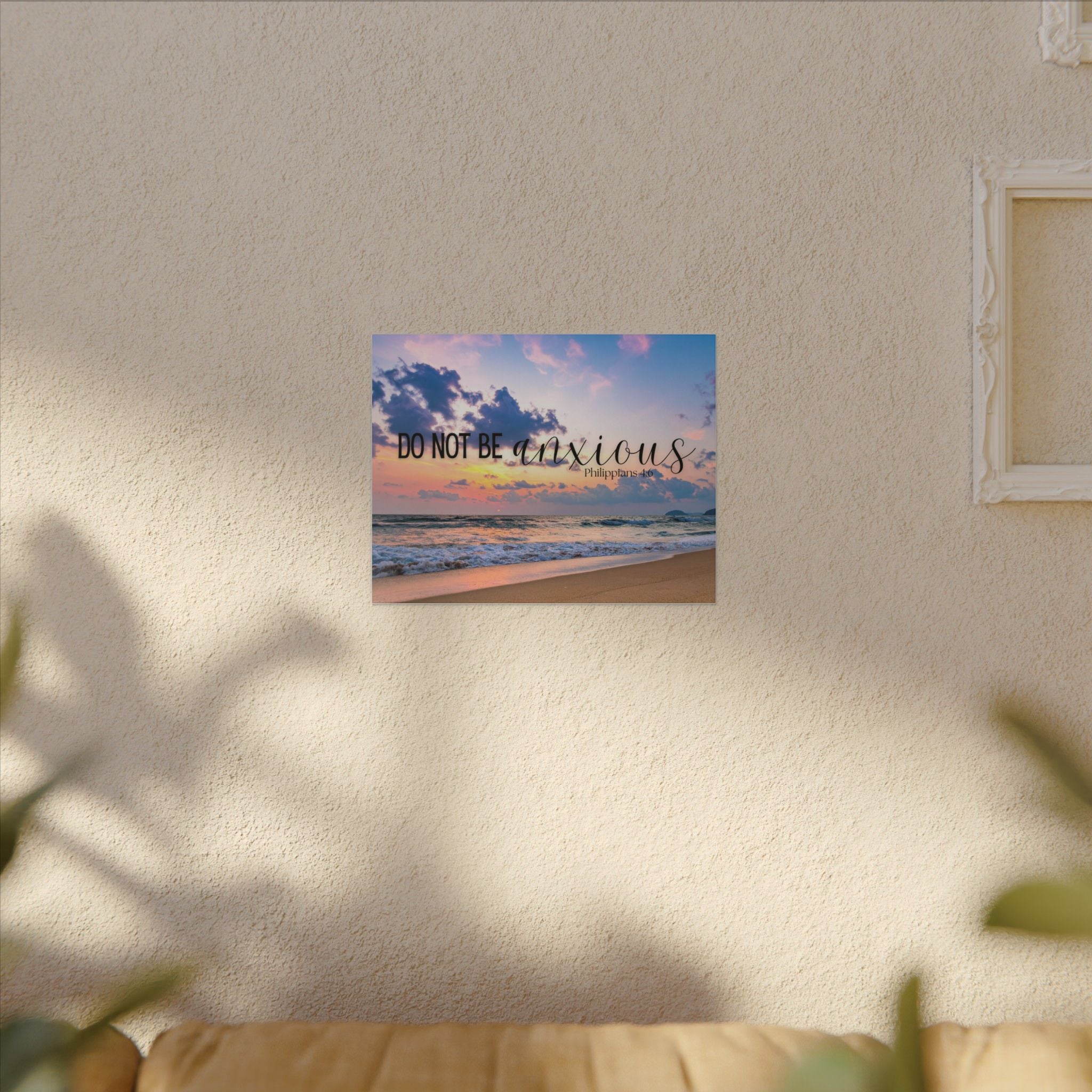Do Not Be Anxious Beach Canvas Wall Art — Inspirational Scripture Philippians