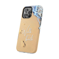 iPhone Inspirational Magnetic Phone Case, Unique Phone Accessories, Faith-Based Gifts, Coastal Vibes, Walk by Faith Design
