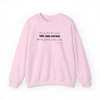 Embroidered Corinthians Faith, Hope Love Unisex Heavy Blend Crewneck Sweatshirt