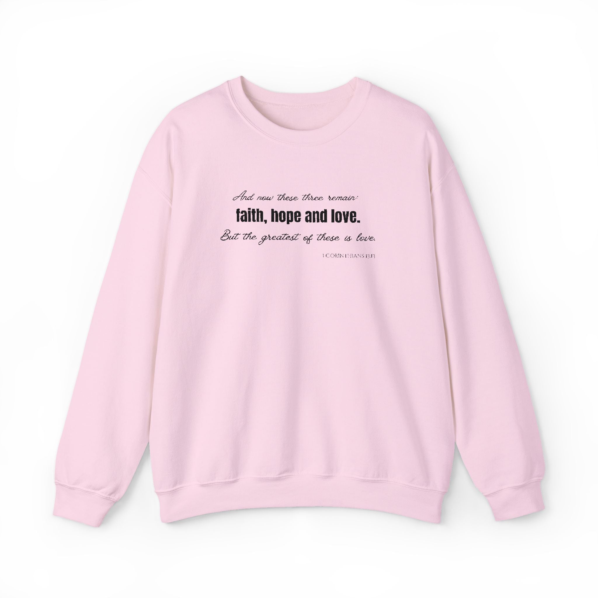 Embroidered Corinthians Faith, Hope Love Unisex Heavy Blend Crewneck Sweatshirt