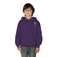 Youth Hoodie - "Jesus Has My Back" Cross Faith Graphic