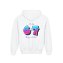 Back design - Youth Hoodie — 'I Timothy 6:7' Colorful Faith Graphic Hoodie (All You Need Is God)