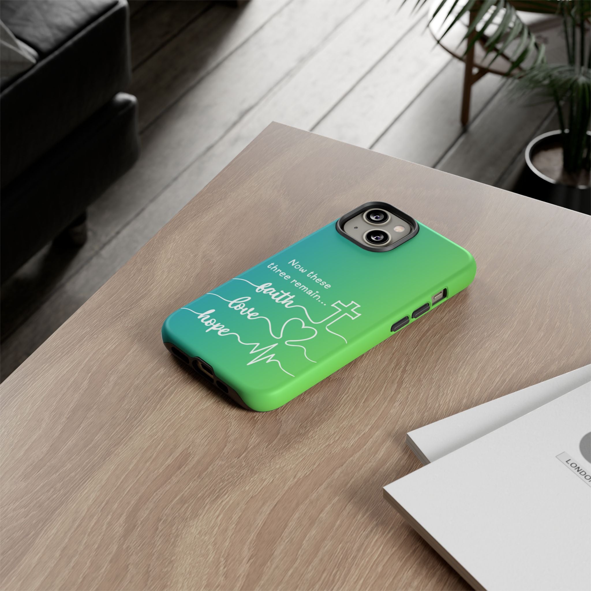 iPhone - 'Faith Love Hope' Christian Cross Protective Cover