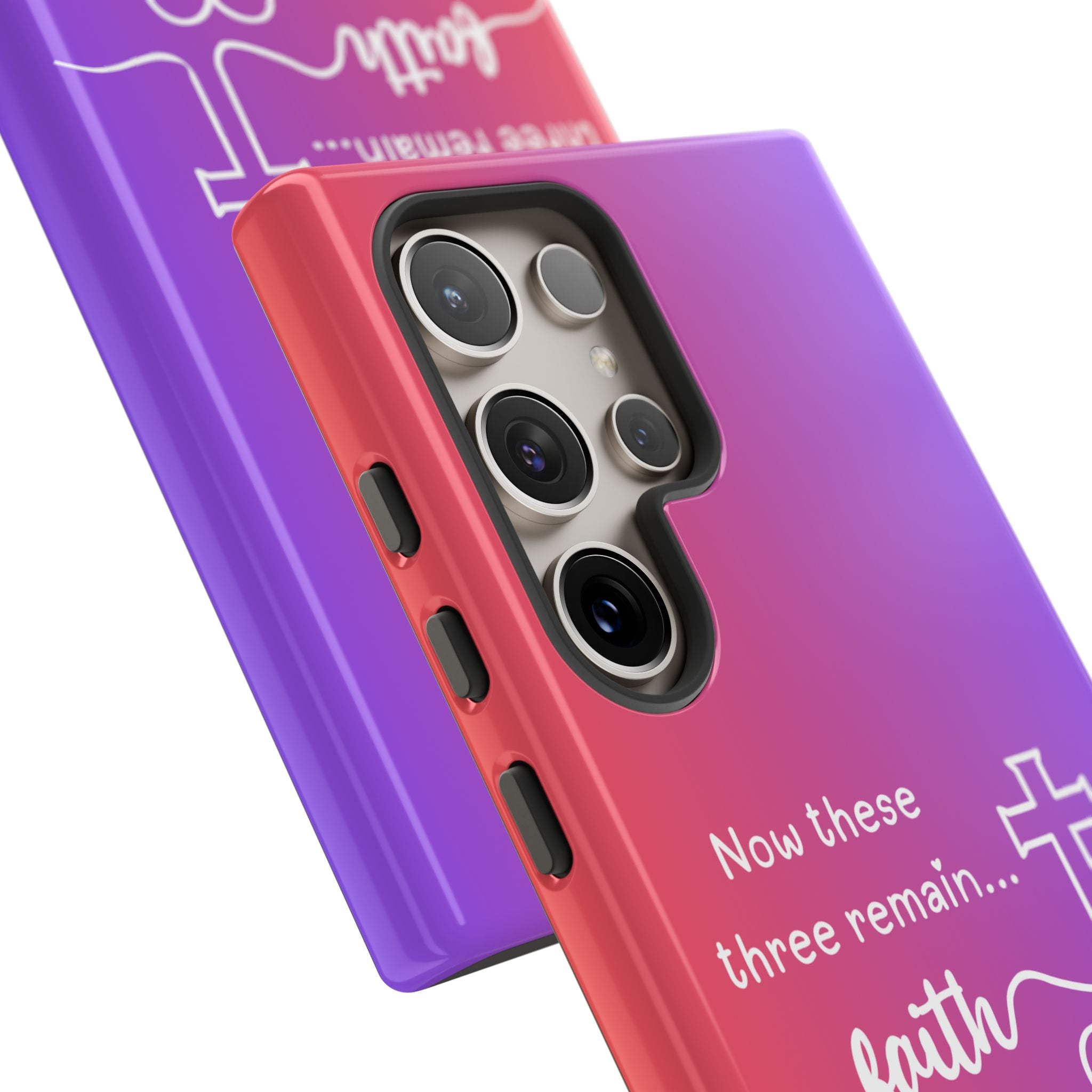 Samsung Faith, Love & Hope Gradient Phone Case — 'Now These Three Remain' Christian Protective Case