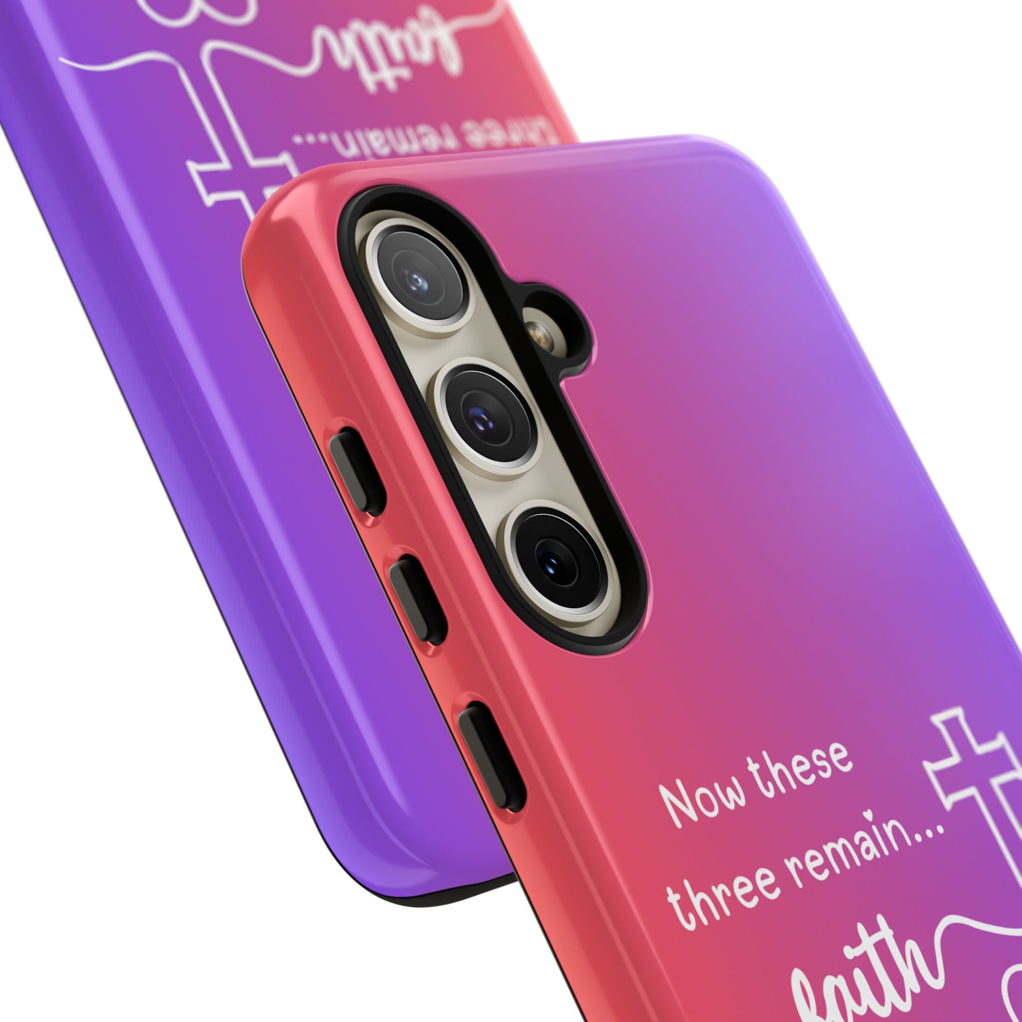 Samsung Faith, Love & Hope Gradient Phone Case — 'Now These Three Remain' Christian Protective Case