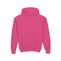 Back design - Youth Hoodie — 'I Timothy 6:7' Colorful Faith Graphic Hoodie (All You Need Is God)