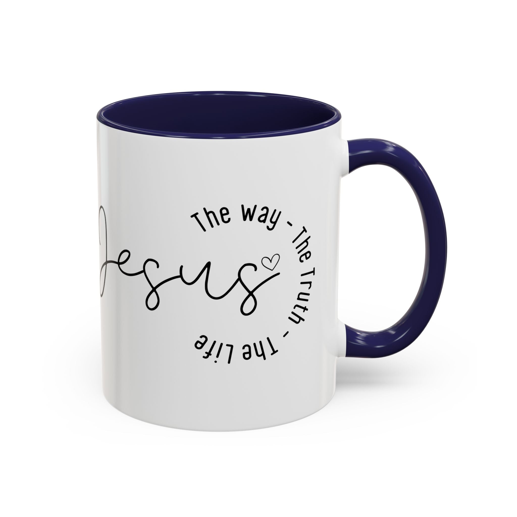 Jesus Coffee Mug – Script Faith Mug with “Jesus: The Way • The Truth • The Life” – Inspirational Religious Gift