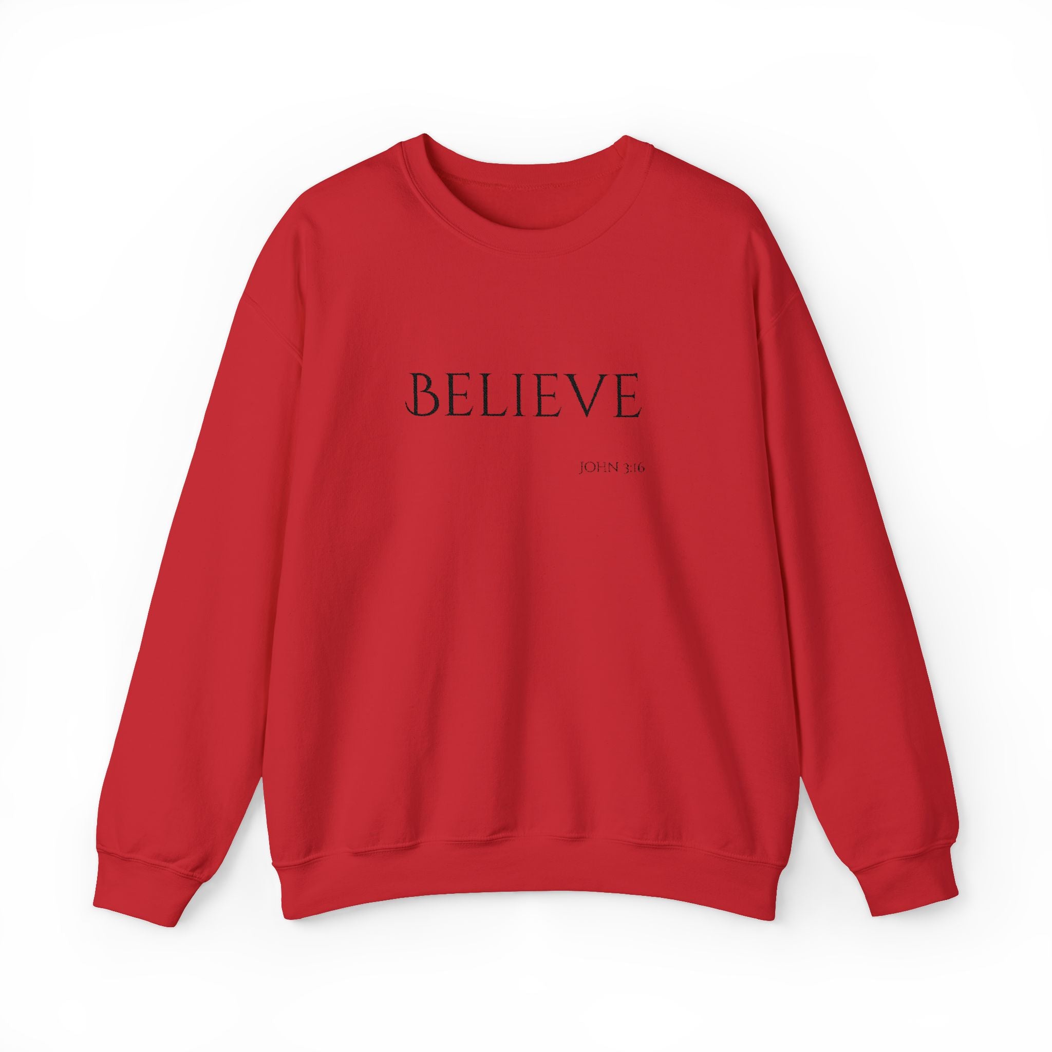 Embroidered Believe John 3:16 Unisex Heavy Blend Crewneck Sweatshirt