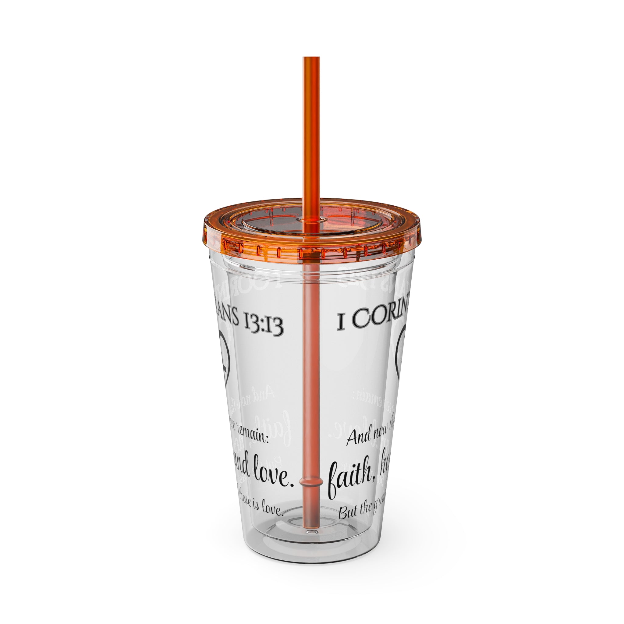 Faith Hope Love Water Tumbler - Christian Gifts for Women Men - Faith Based Gifts