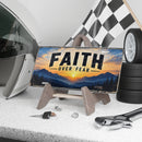 Faith Over Fear Christian Vanity Plate – Sunrise Mountains