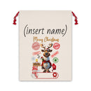 (Personalized) North Pole 'Reindeer Top Secret Special Delivery' Christmas Gift Bag