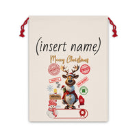 (Personalized) North Pole 'Reindeer Top Secret Special Delivery' Christmas Gift Bag