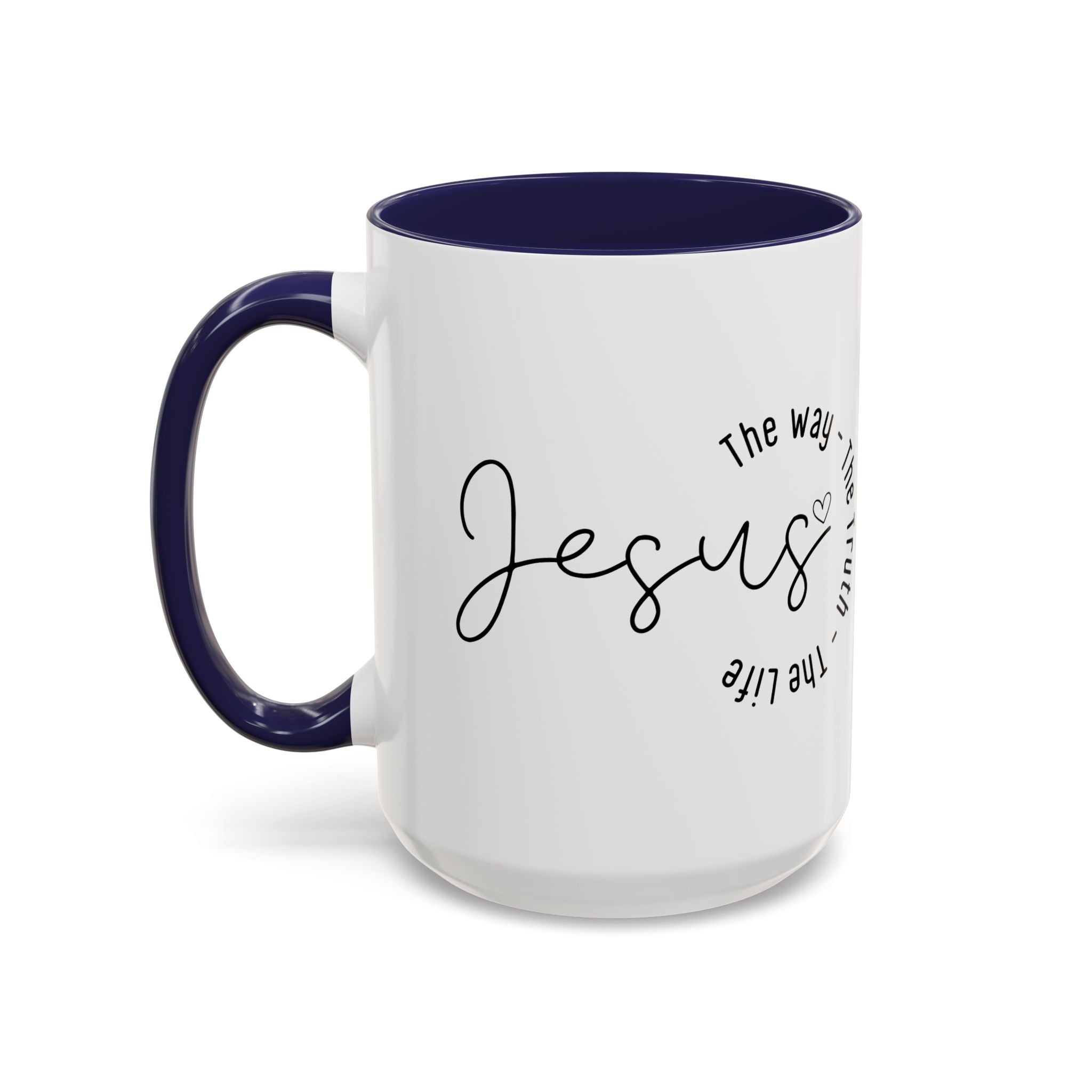 Jesus Coffee Mug – Script Faith Mug with “Jesus: The Way • The Truth • The Life” – Inspirational Religious Gift