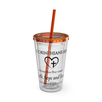 Faith Hope Love Water Tumbler - Christian Gifts for Women Men - Faith Based Gifts