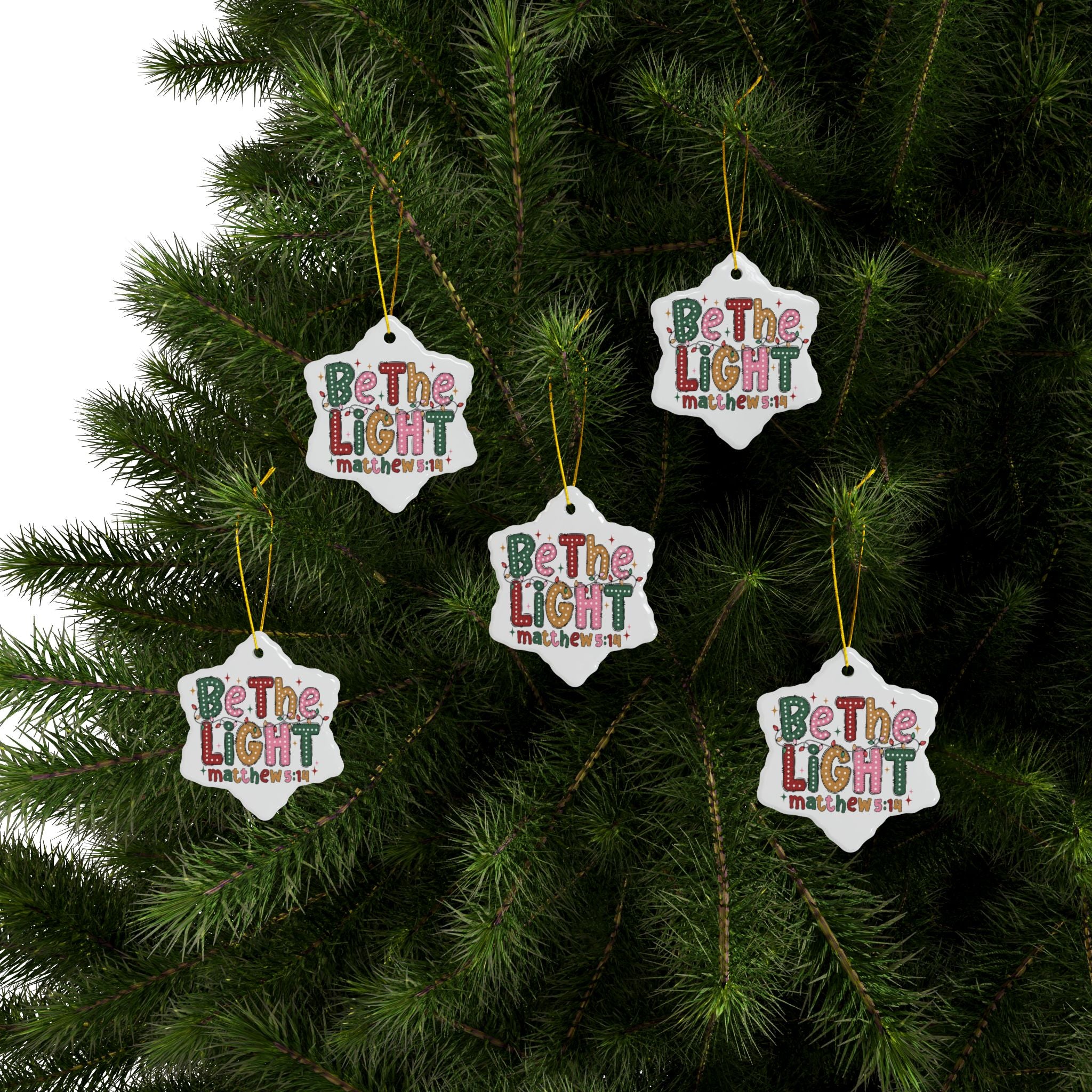 Ceramic Ornament — "Be The Light" Nativity Christmas Tree Decoration