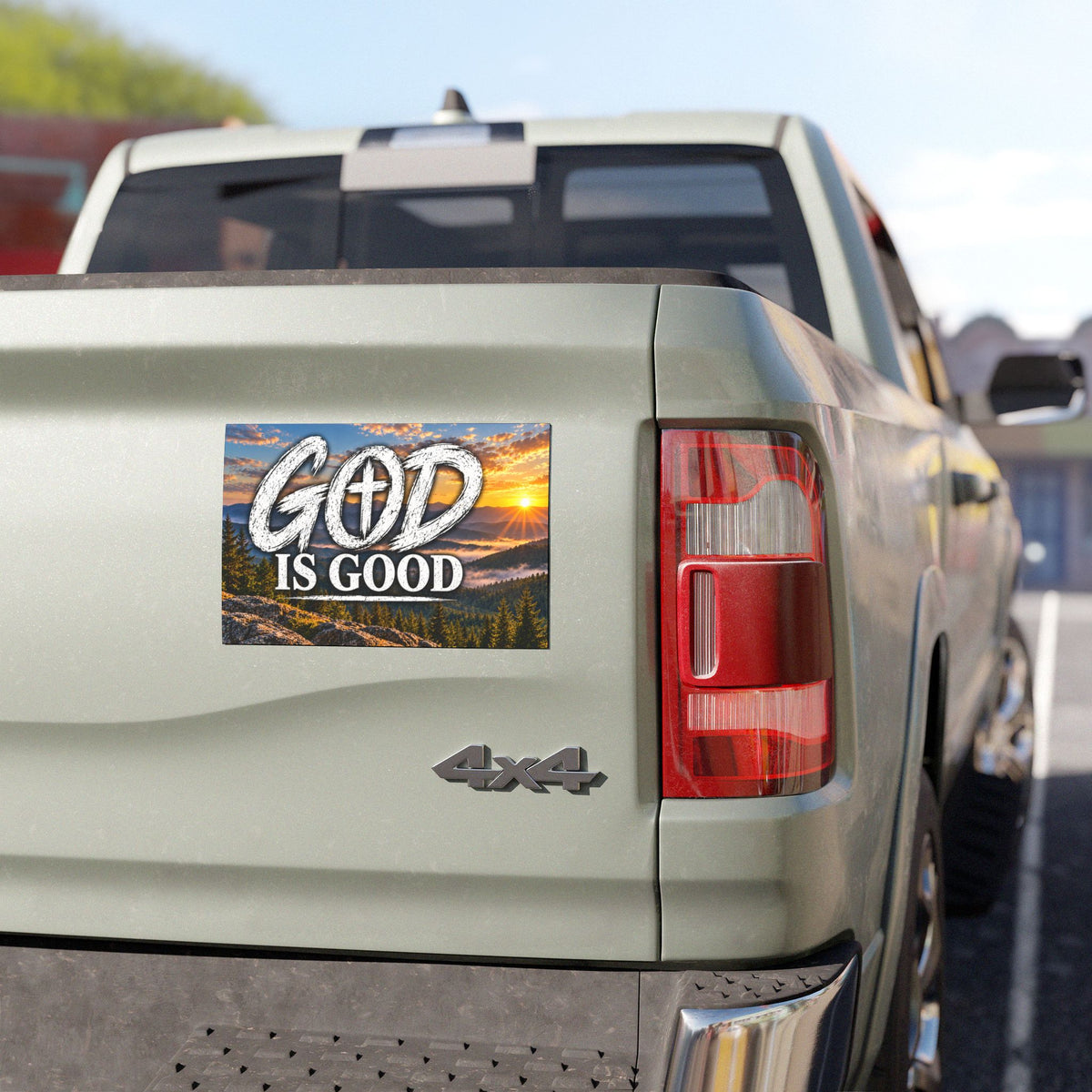 God Is Good – Mountain Sunrise Christian Car Magnet