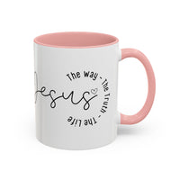 Jesus Coffee Mug – Script Faith Mug with “Jesus: The Way • The Truth • The Life” – Inspirational Religious Gift