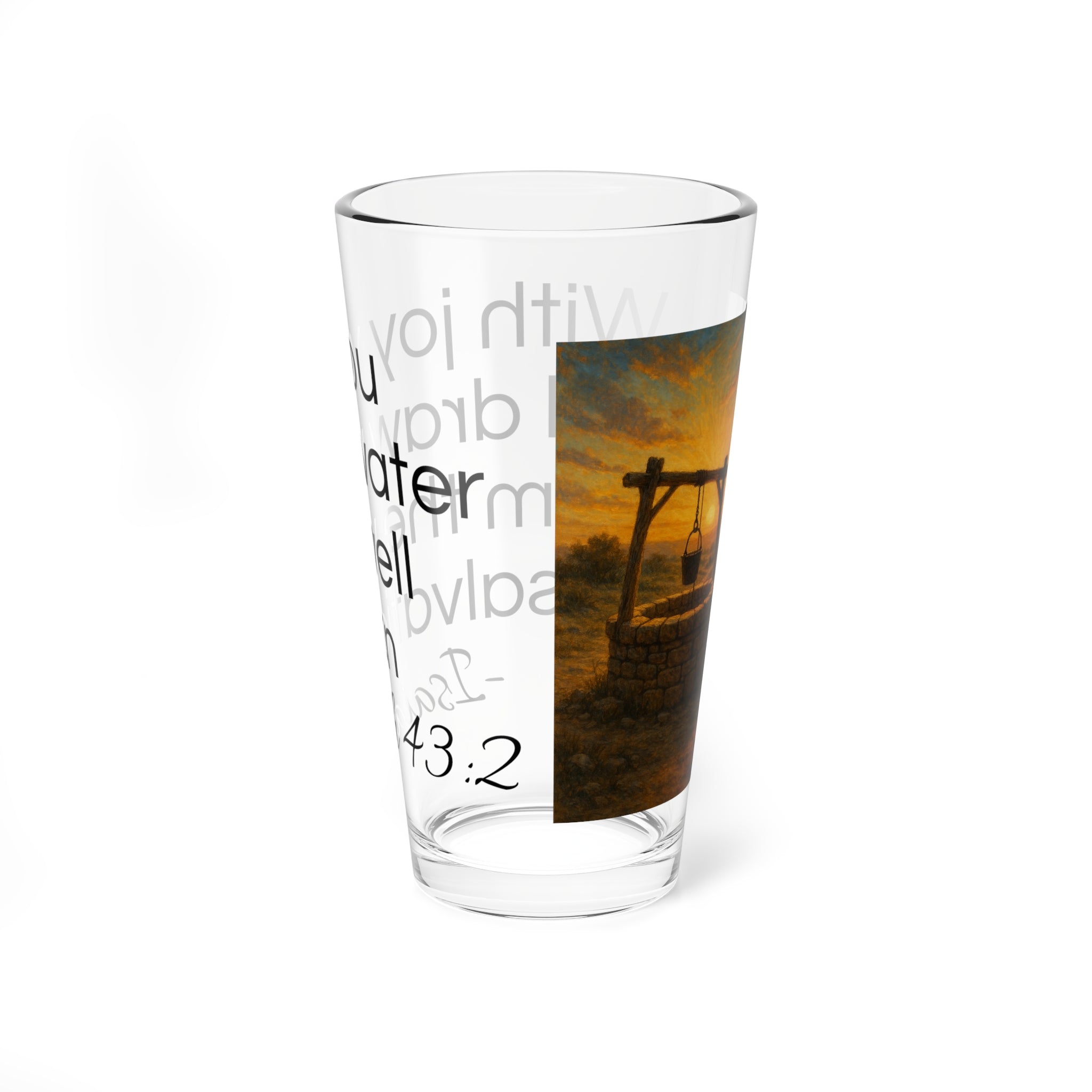 Bible Verse Water Glass - Isaiah 43:2 - Christian Gifts for Women Men - Faith Based Gifts