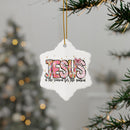 Ceramic Ornament — "Jesus Is The Reason For The Season" Nativity Christmas Tree Decoration