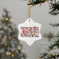 Ceramic Ornament — "Jesus Is The Reason For The Season" Nativity Christmas Tree Decoration