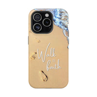 iPhone Inspirational Magnetic Phone Case, Unique Phone Accessories, Faith-Based Gifts, Coastal Vibes, Walk by Faith Design