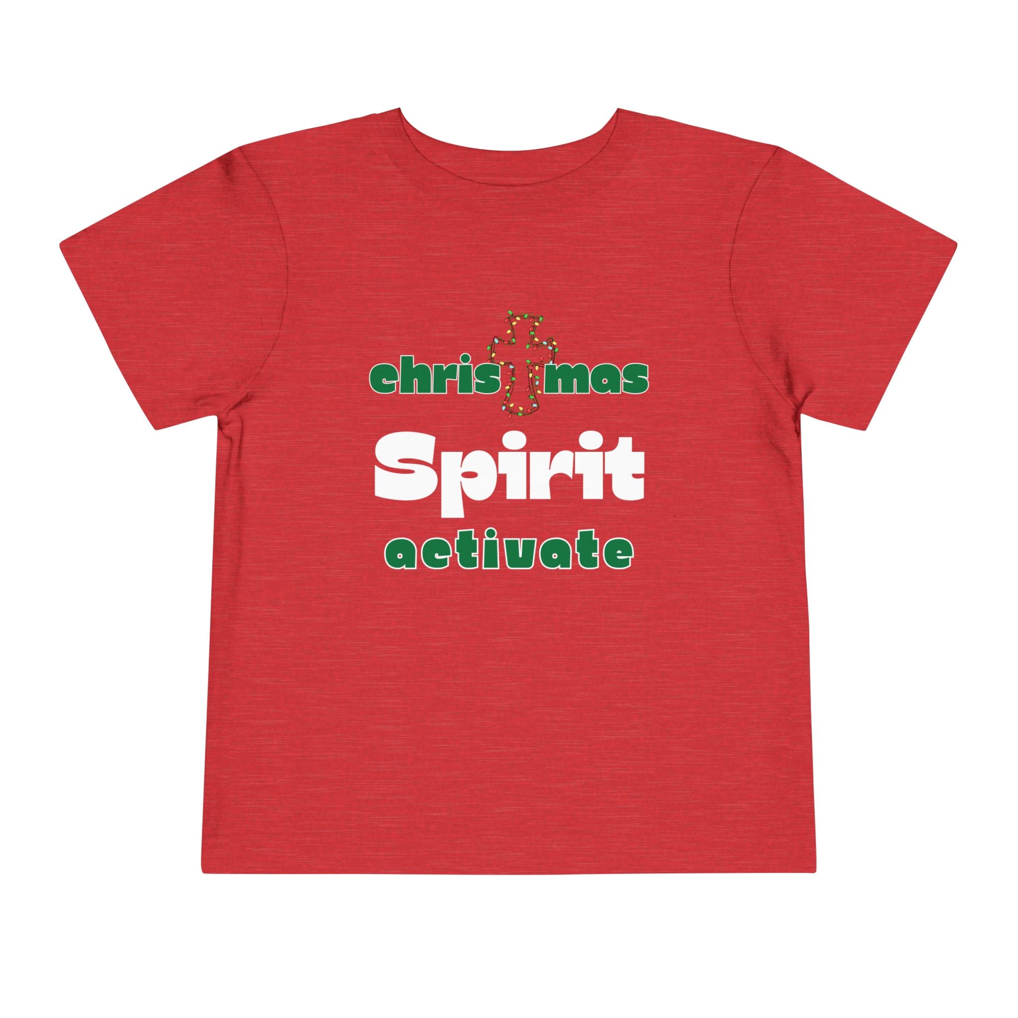 Christmas Spirit Activate Christian Christmas Shirt for Toddlers Short Sleeve Tee Christian Toddler Christmas Shirt