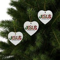 Ceramic Ornament — "Jesus Is The Reason For The Season" Nativity Christmas Tree Decoration