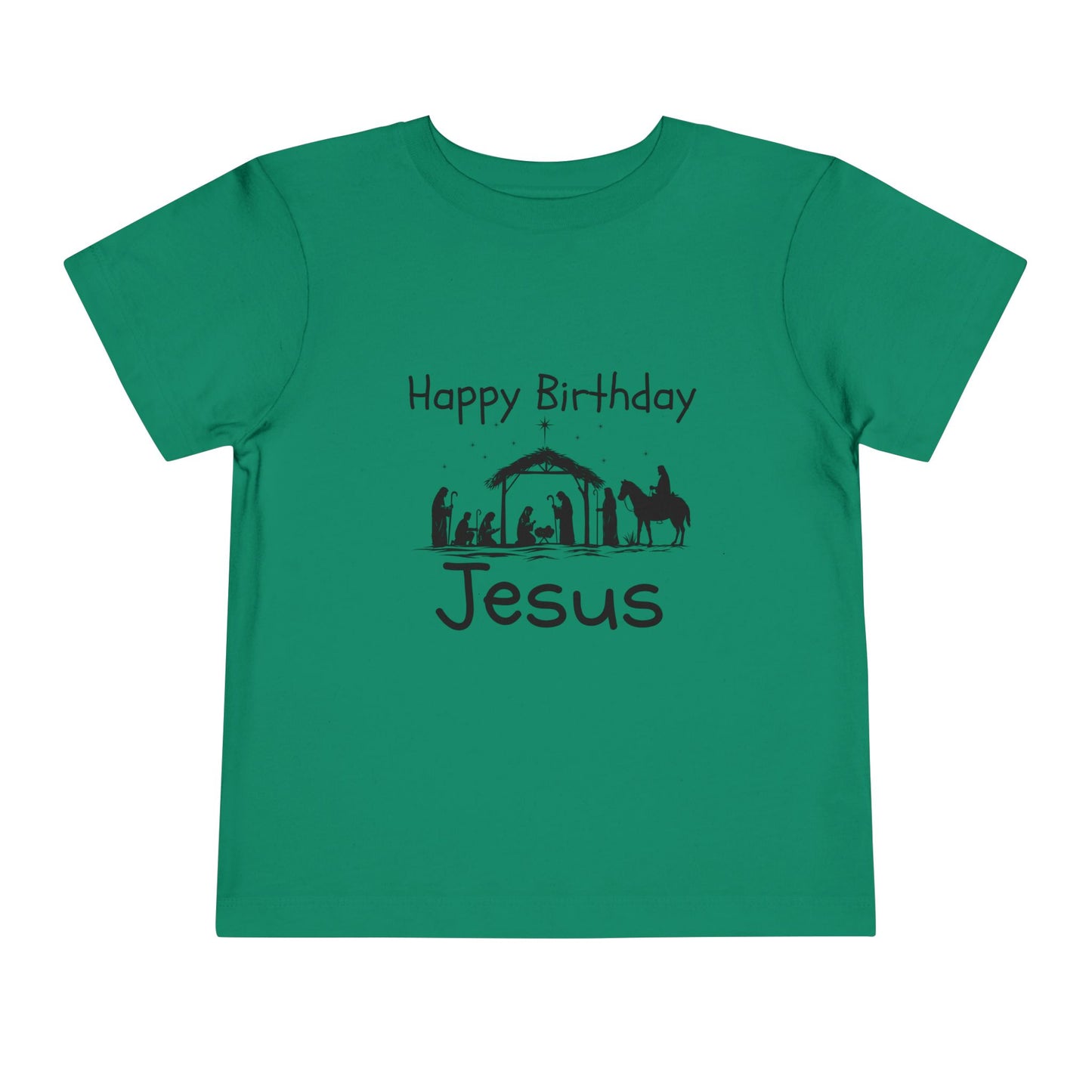 Happy Birthday Jesus Christian Christmas Shirt for Toddlers Short Sleeve Tee Christian Toddler Christmas Shirt
