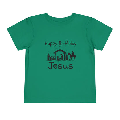 Happy Birthday Jesus Christian Christmas Shirt for Toddlers Short Sleeve Tee Christian Toddler Christmas Shirt