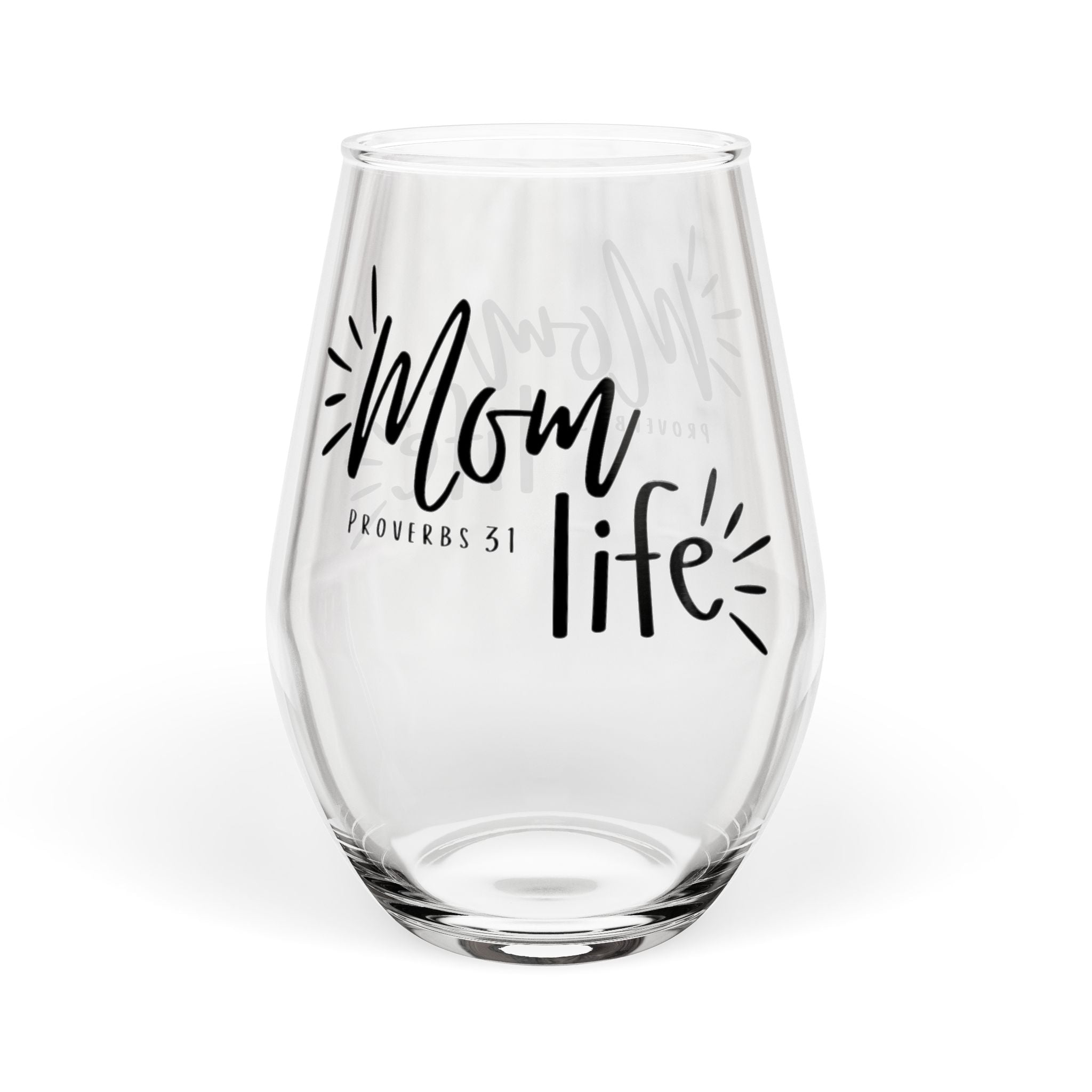Mom Life Stemless Wine Glass - 11.75oz