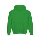 Youth Hoodie - "Jesus Has My Back" Cross Faith Graphic
