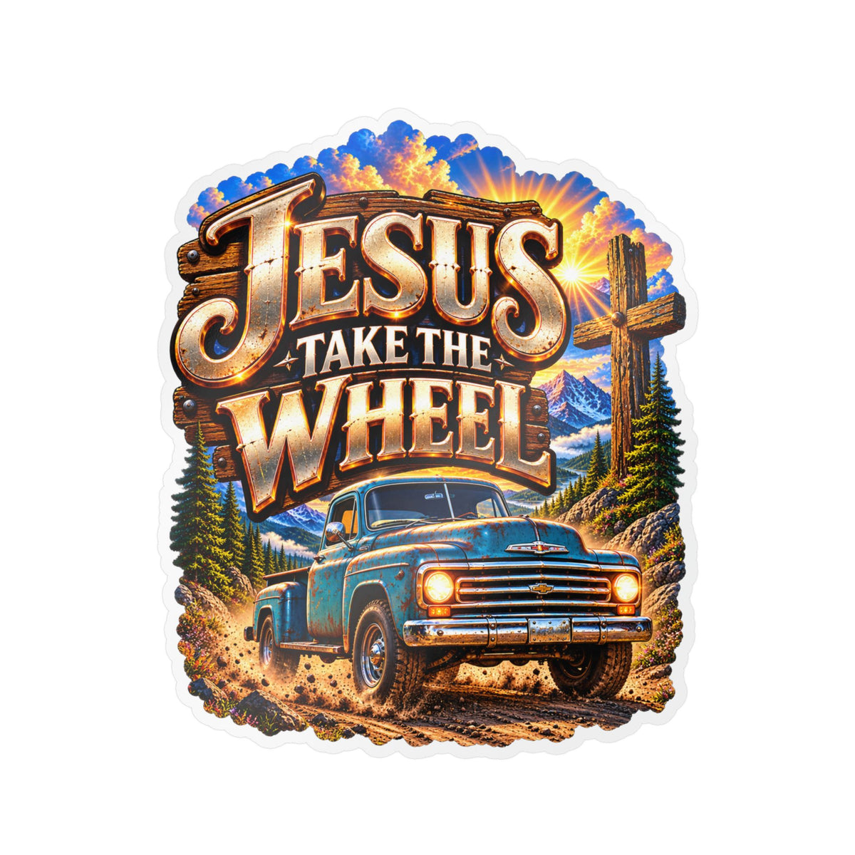Jesus Take the Wheel – Vintage Truck Christian Vinyl Sticker