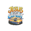 Jesus Is My Copilot – Mountain Sunset Christian Vinyl Sticker