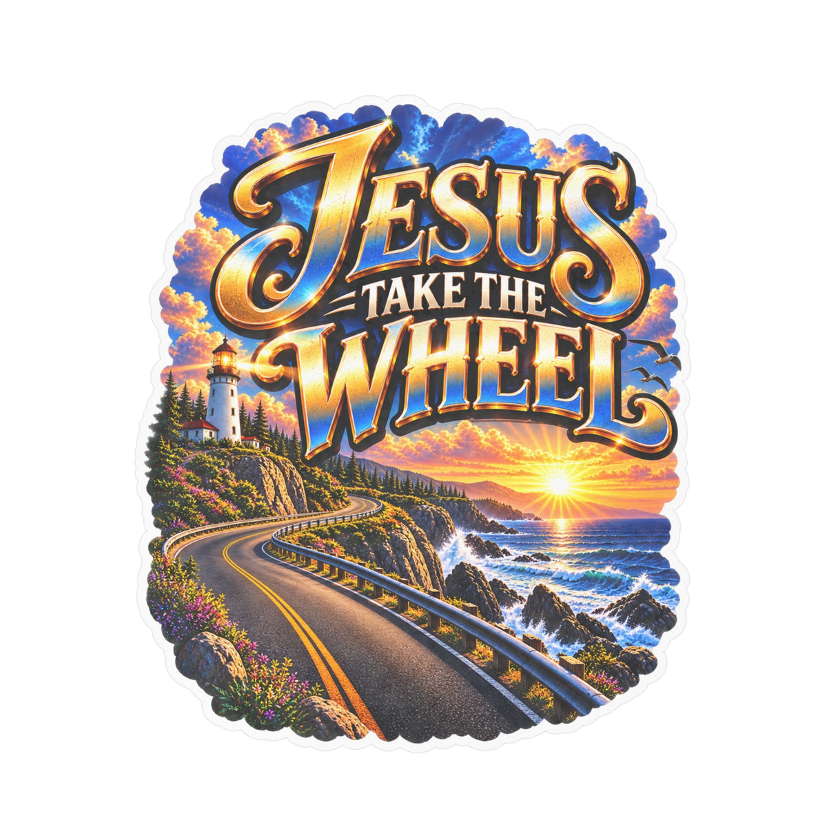 Jesus Take the Wheel – Coastal Highway Christian Vinyl Sticker