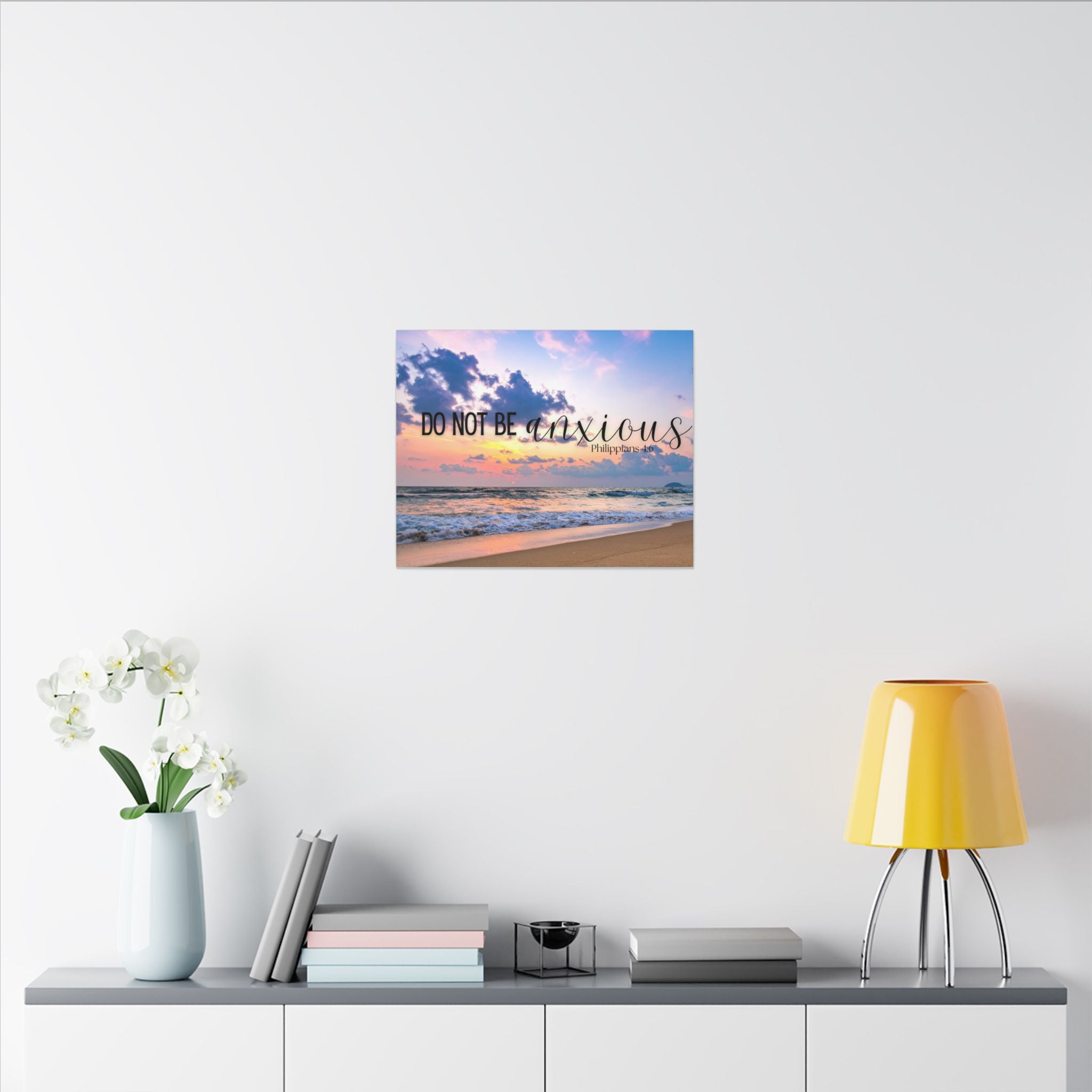 Do Not Be Anxious Beach Canvas Wall Art — Inspirational Scripture Philippians