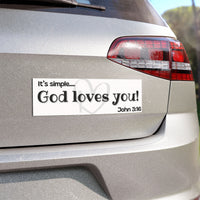 God Loves You! John 3:16 Car Magnet — Inspirational Christian Bumper Sticker