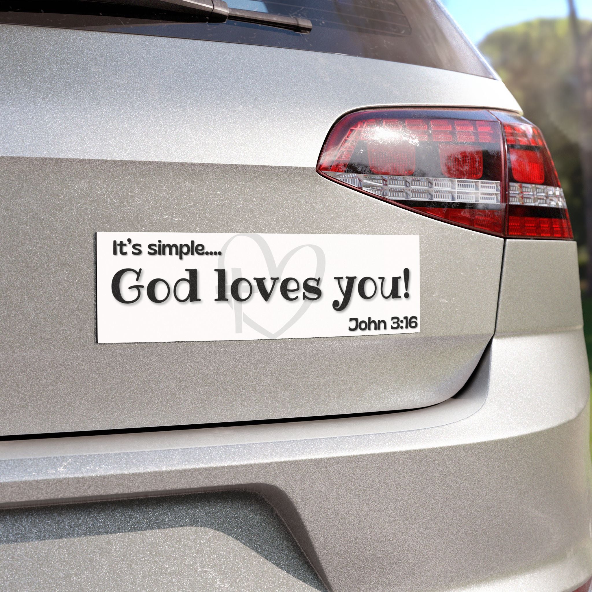 God Loves You! John 3:16 Car Magnet — Inspirational Christian Bumper Sticker