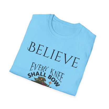 Believe Every Knee Shall Bow Christian Shirt for Women Men Shirts for Christians