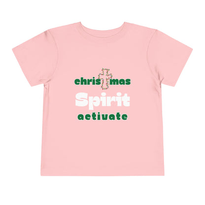 Christmas Spirit Activate Christian Christmas Shirt for Toddlers Short Sleeve Tee Christian Toddler Christmas Shirt