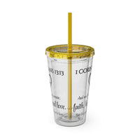 Faith Hope Love Water Tumbler - Christian Gifts for Women Men - Faith Based Gifts