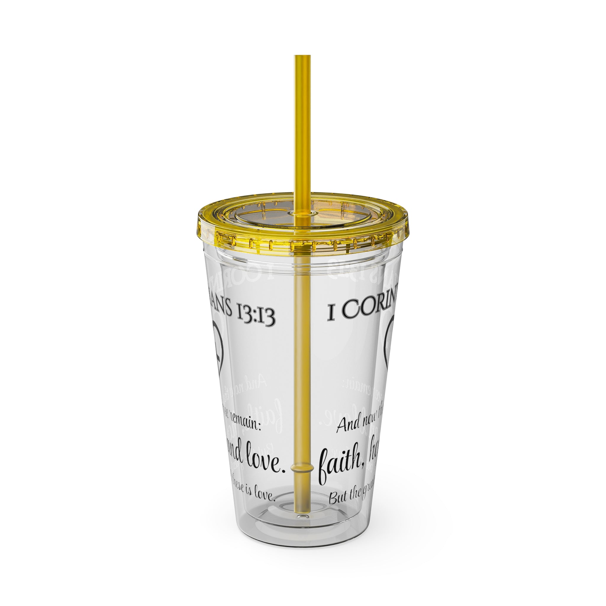 Faith Hope Love Water Tumbler - Christian Gifts for Women Men - Faith Based Gifts