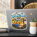 Faith Over Fear – Mountain Cross Christian Vinyl Sticker